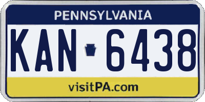 PA license plate KAN6438