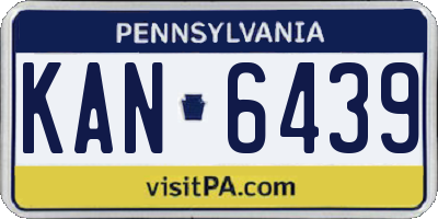 PA license plate KAN6439