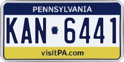 PA license plate KAN6441