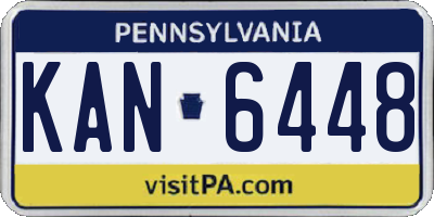 PA license plate KAN6448