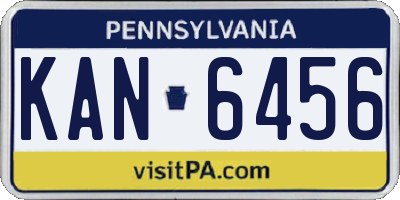 PA license plate KAN6456