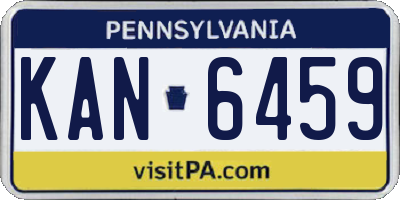 PA license plate KAN6459