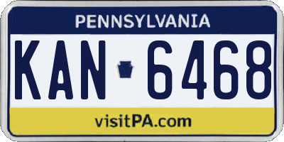 PA license plate KAN6468
