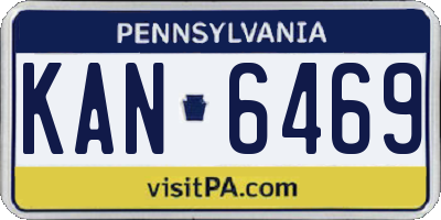 PA license plate KAN6469