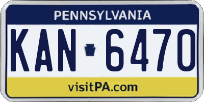 PA license plate KAN6470