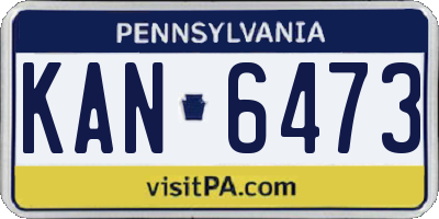PA license plate KAN6473