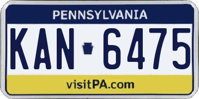 PA license plate KAN6475