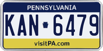 PA license plate KAN6479