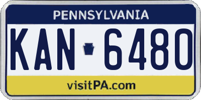 PA license plate KAN6480