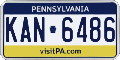 PA license plate KAN6486