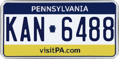 PA license plate KAN6488