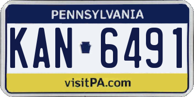 PA license plate KAN6491