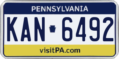 PA license plate KAN6492