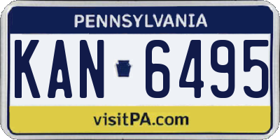 PA license plate KAN6495