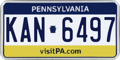 PA license plate KAN6497