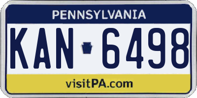 PA license plate KAN6498