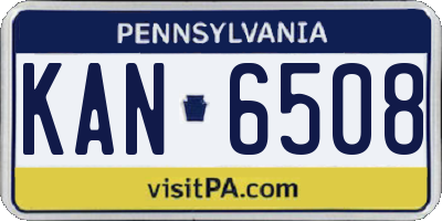 PA license plate KAN6508