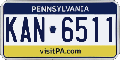 PA license plate KAN6511