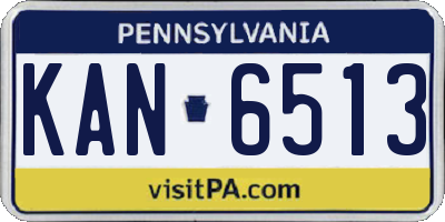 PA license plate KAN6513