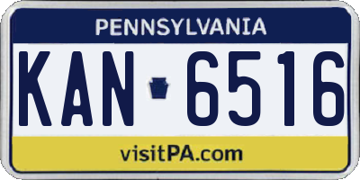 PA license plate KAN6516