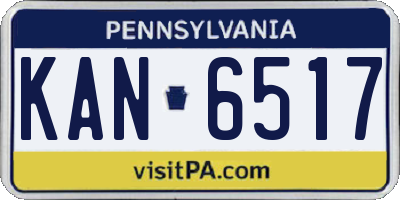 PA license plate KAN6517