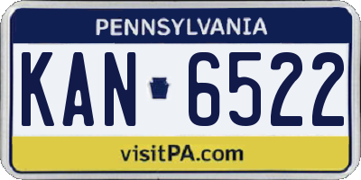 PA license plate KAN6522