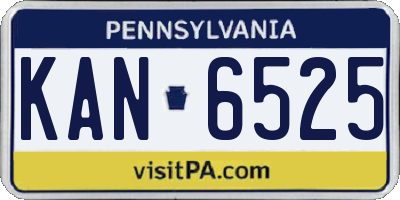 PA license plate KAN6525
