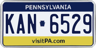 PA license plate KAN6529