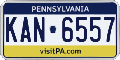 PA license plate KAN6557