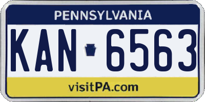 PA license plate KAN6563