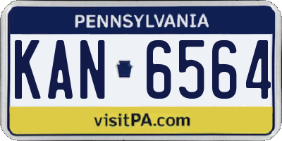 PA license plate KAN6564