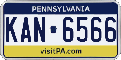 PA license plate KAN6566