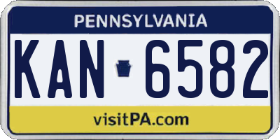 PA license plate KAN6582