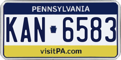PA license plate KAN6583