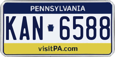 PA license plate KAN6588