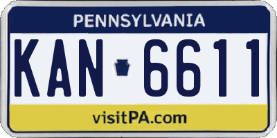 PA license plate KAN6611
