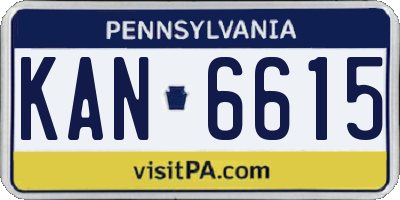 PA license plate KAN6615