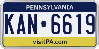 PA license plate KAN6619