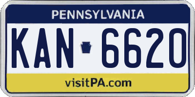 PA license plate KAN6620