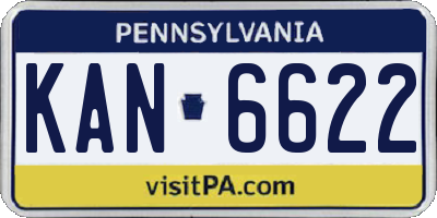 PA license plate KAN6622