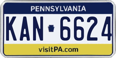 PA license plate KAN6624