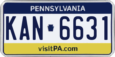 PA license plate KAN6631