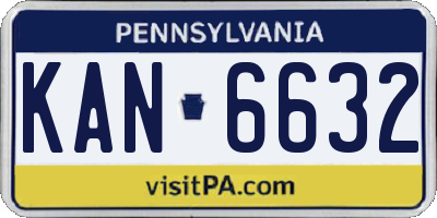 PA license plate KAN6632