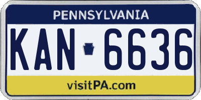 PA license plate KAN6636