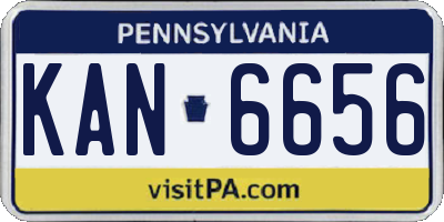 PA license plate KAN6656