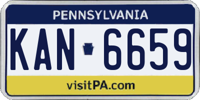 PA license plate KAN6659