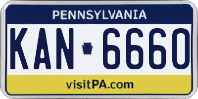 PA license plate KAN6660