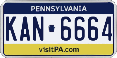 PA license plate KAN6664