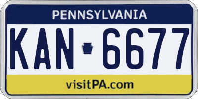 PA license plate KAN6677