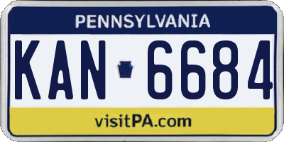 PA license plate KAN6684